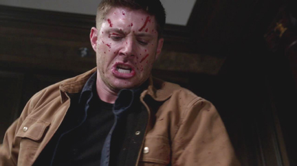 But Dean's not done; he straddles her dead body, stabbing her repeatedly.